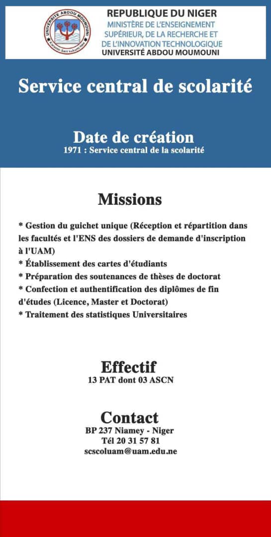 Service central de scolarité