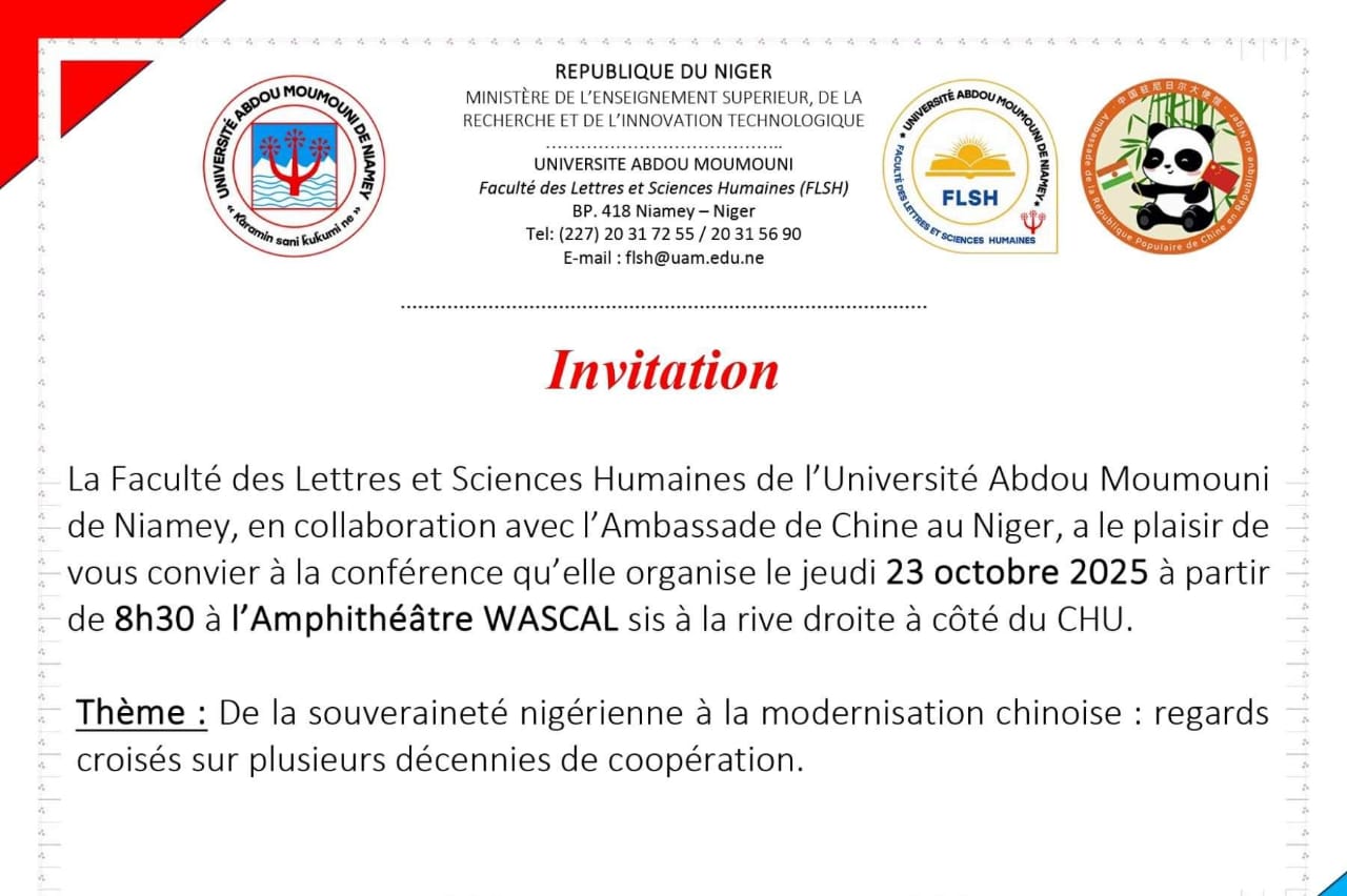 Annonce conférence de haut niveau Chine - Niger